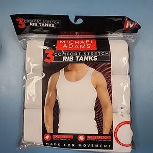 NWT Michael Adams 3PACK OF TAGLESS  TANKS Size M White